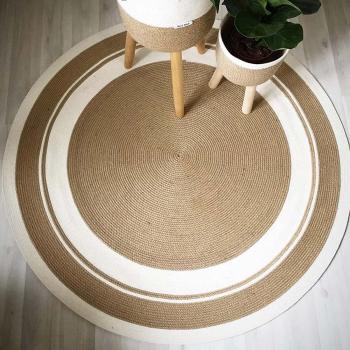 Brown-White Round Carpet Manufacturers in Guntur